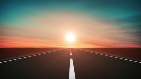 Road Travel Background In The Sunset Loop/
4k animation of a road with two lanes in the sunset with lens flare, loopable