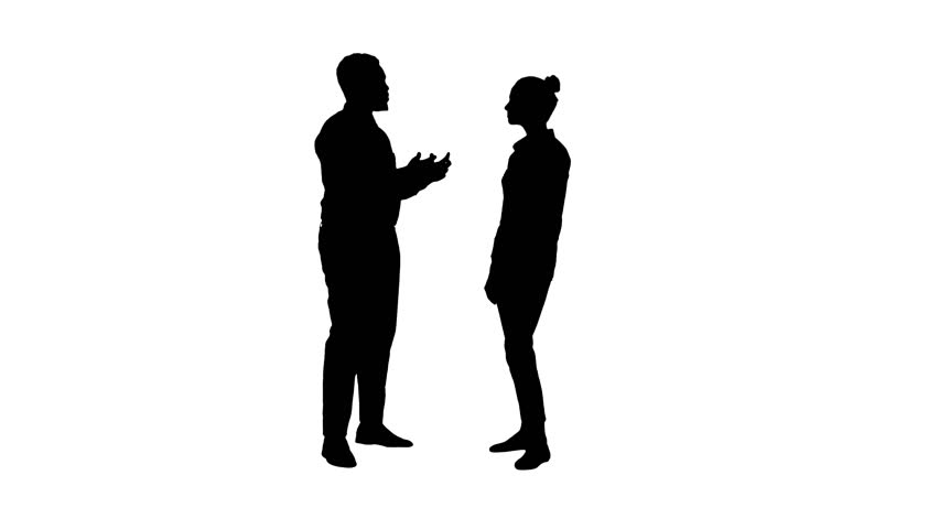 Silhouette African american businessman explaining something to his collegue. Royalty-Free Stock Footage #1020889807
