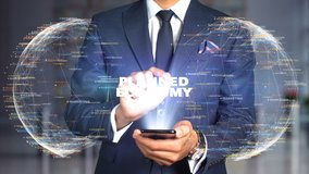 Businessman Hologram Concept Economics - Planned economy - Powered by Shutterstock - Get 15% off with code: PIKWIZARD15