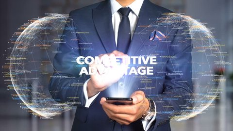Businessman Hologram Concept Economics - Competitive advantage