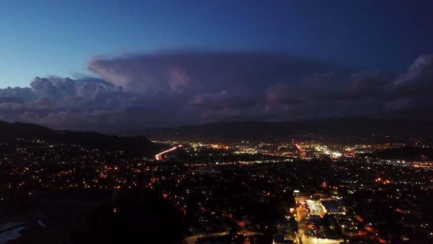 Lightning Storm Strike over Los Angeles City at Night
 Royalty-Free Stock Footage #1020901720