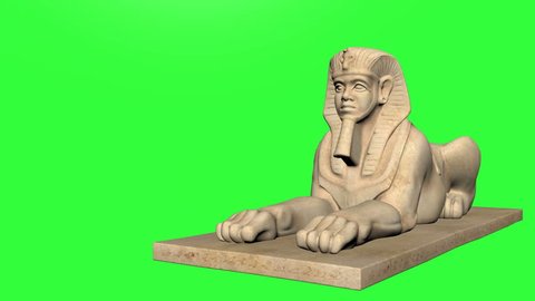 HD Green screen of Egyptian Sphinx