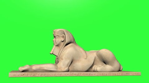 HD Green screen of Egyptian Sphinx