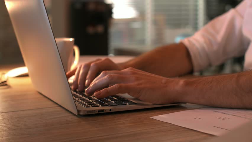 Satisfied men resting in his office 