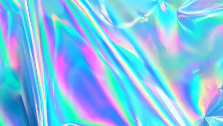 Cool background Loop of Holographic texture. Vibrant aqua menthe color with motion. Abstract Smooth 4K Holographic Iridescent Pearl  Texture Render Animation. Moving multi-color light Live wallpaper