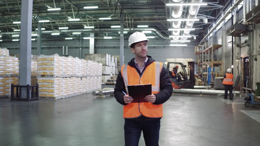 Staff worker control in freezing room or warehouse | Shutterstock HD Video #1020927769