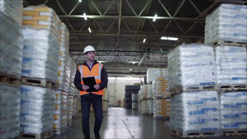 Staff worker control in freezing room or warehouse Royalty-Free Stock Footage #1020927835