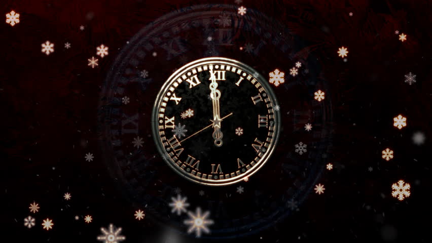 Motion graphics background with golden mechanical clock counting down last 20 seconds to the New Year on dark background with snowflakes flying around | Shutterstock HD Video #1020929971