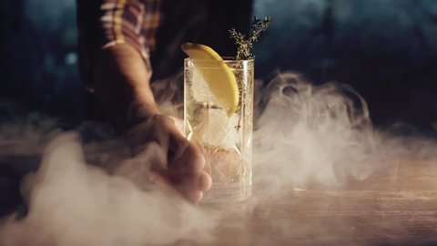 Barman make a cocktail