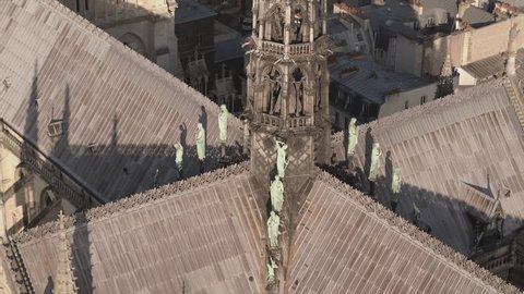  Notre Dame de Paris Cathedral drone