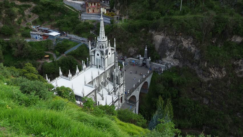 Las Lajas Sanctuary, elevated view, Narino Departmant, Colombia