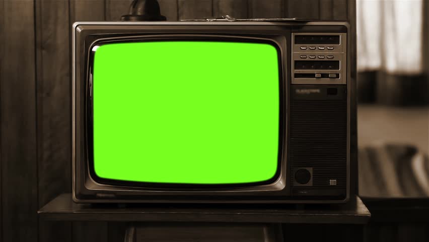 Retro Television Set Turning On Different Chroma Screens. Sepia Tone. You can replace the screens with the footage or picture you want. You can do it with “Keying” effect in After Effects. | Shutterstock HD Video #1020980356