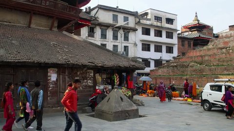 NEPAL - NOVEMBER 11, 2018: Durbar Square with Ruins Left after Earthquake in Kathmandu