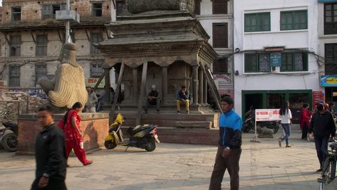 NEPAL - NOVEMBER 11, 2018: Durbar Square with Ruins Left after Earthquake in Kathmandu