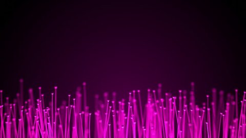 Abstract technology background. Optical fibers animation of distribution of the light signal from a diode towards a bunch. Used for high speed internet connection. Full HD seamless loop animation