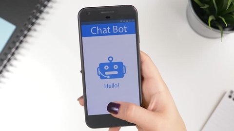 Messaging a Chatbot Chat Bot on a smartphone to find an answer to a question.