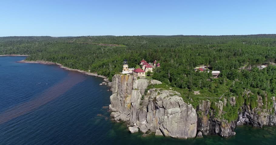 Split Rock Lighthouse - Aerial in Summer - Lake Superior