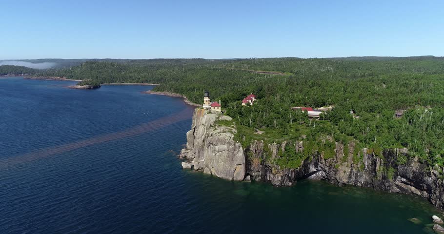 Aerial of Split Rock Lighthouse - Two Harbors - Minnesota