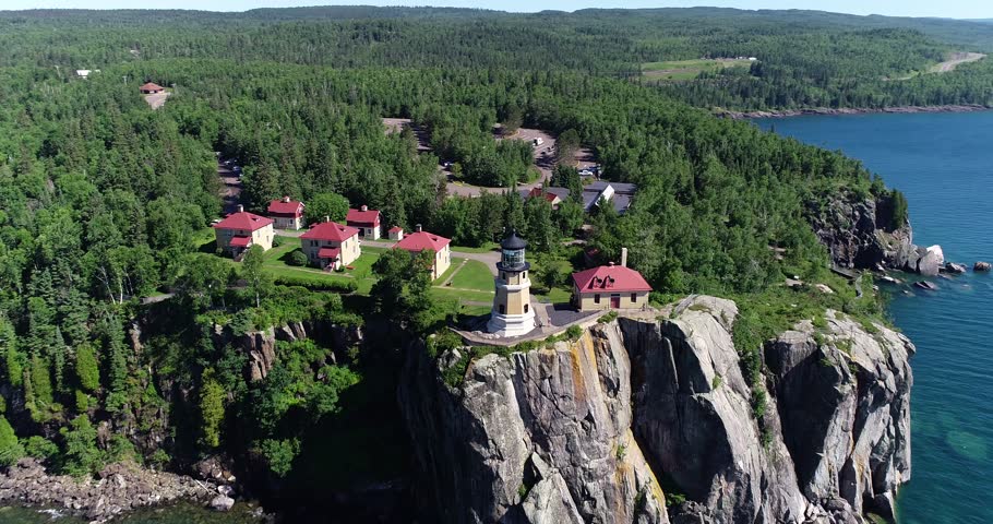 Split Rock Lighthouse - Aerial Shot - Lake Superior