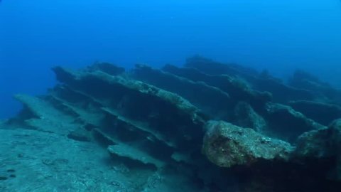 strange underwater rock formation blue water scenery from mediterranean topography 