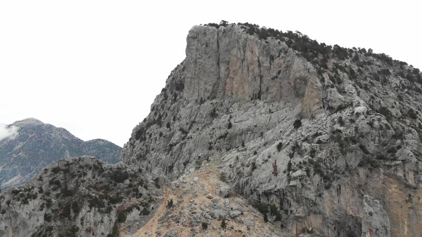 beautiful aerial mountain view and hiking district