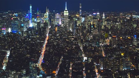 New York city 4K time lapse midtown by night 