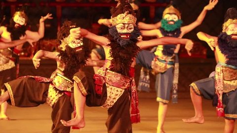 Prambanan Yogyakarta, Indonesia-June 23, 2018: In the evenings, Ramayana Ballet dances comes to life by over 200 professional dancers on an open air stage that takes advantage of the Prambanan temple.