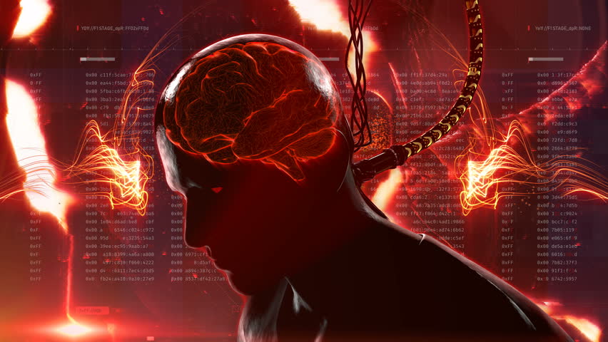 Artificial intelligence. Brain connected to network, perfect human under control. 
Futuristic technology, plugged into network, artificial intelligence, robots
 Royalty-Free Stock Footage #1021036156