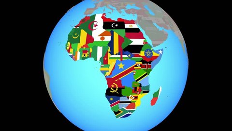 Africa Continent Countries Flags Map Illustration Stock Vector (Royalty ...