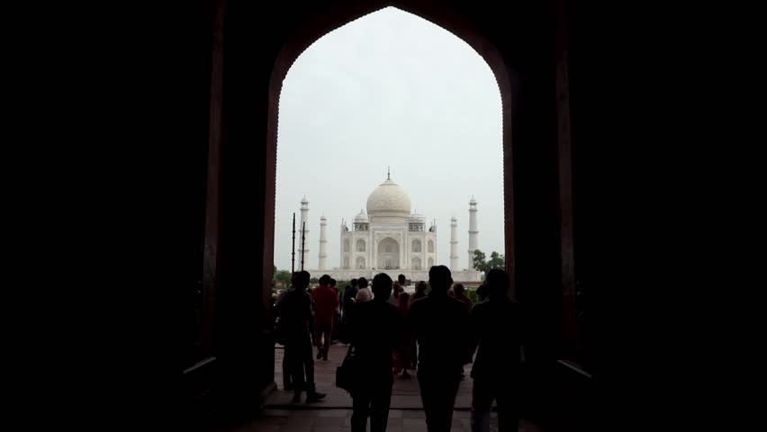 The Taj Mahal, meaning "Crown of the Palaces" is an ivory-white marble mausoleum on the south bank of the Yamuna river in the Indian city of Agra. It was commissioned in 1632 by Shah Jahan.