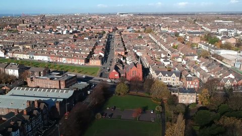 Aerial View of Kensington area situated east of Liverpool city centre