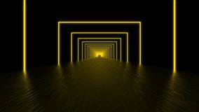 Yellow Technological Looped Hallway