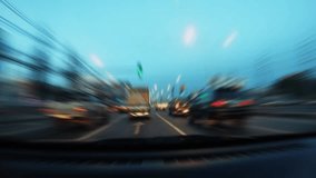 video clip blurred action camera hyperlapse style driving ot fast on street in city of capital for traffic automotive, automobile image