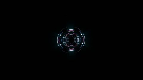 Flight in out neon lights cyber data vr tunnel motion graphics animation background seamless loop new quality futuristic cool nice beautiful 4k stock video footage