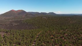 Drone aerial near Sunset Crater Volcano National Monument