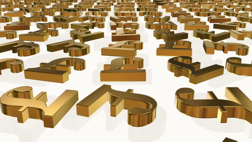 Rows of British pound signs on white