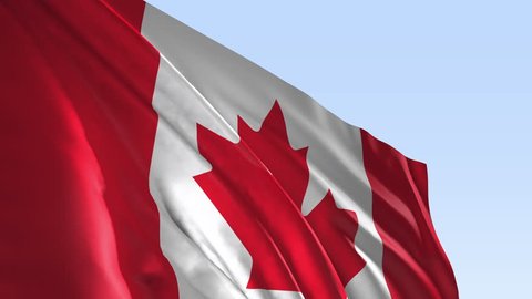 Canada flag, 3d animation, simulation, country flag, slow motion