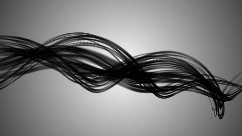 Flowing black lines and cables, twisted
