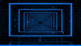 Blue Looped Glossy Background Tunnel