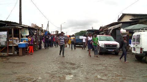 Abidjan, Cote d'Ivoire - 09 19 2016: Abidjan, Ivory Coast, September 2016 - The Adjamé Market mainly re-sells end-of-life products in Europe.