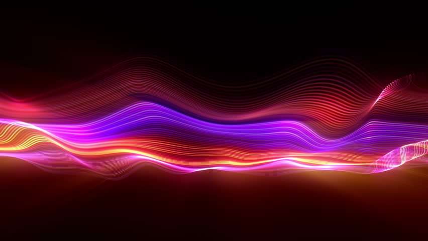 Big data wave of particles. Futuristic neon glowing surface. Abstract motion background | Shutterstock HD Video #1021142362