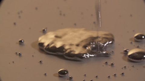 Falling mercury drops