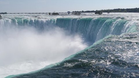 Super slow motion view of Niagara Falls, Canada