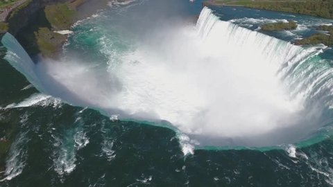 4K aerial footage of Niagara Falls (Horseshoe) in Ontario, Canada