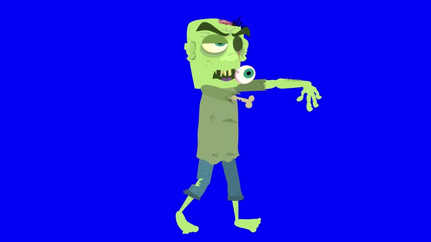 Zombie Character Animation Element For Stock Footage Video (100% 