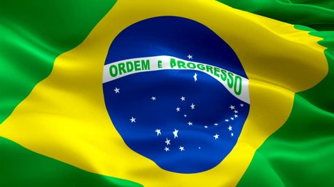 Brazilian flag Closeup 1080p Full HD 1920X1080 footage video waving in wind. National 3d Brazilian flag waving. Sign of Brazil seamless loop animation. Brazilian flag HD resolution Background 1080p
