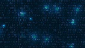 Glowing blue technology motion design with abstract binary system code and letters. Video seamless looping animation Ultra HD 4K 3840x2160 - Powered by Shutterstock - Get 15% off with code: PIKWIZARD15