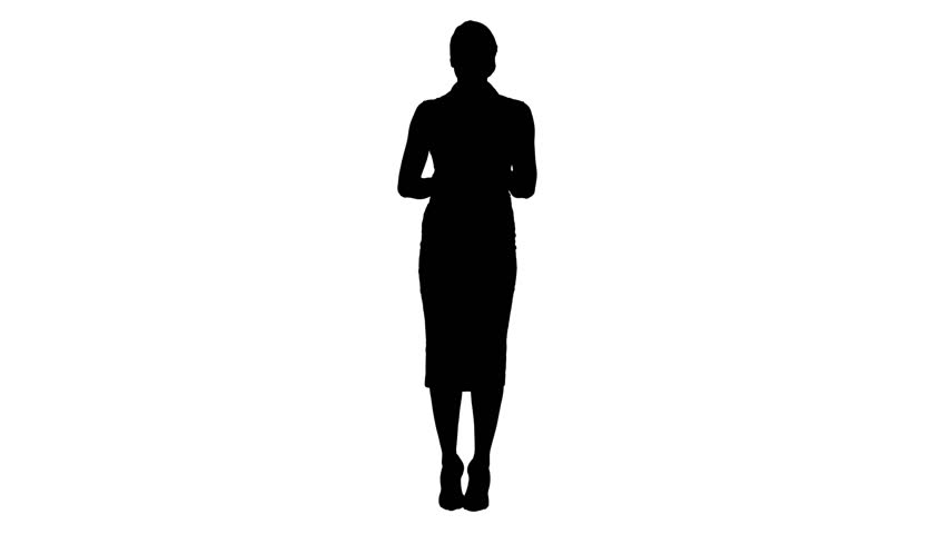 Silhouette Charming Female Business Lady Stock Footage Video (100% ...