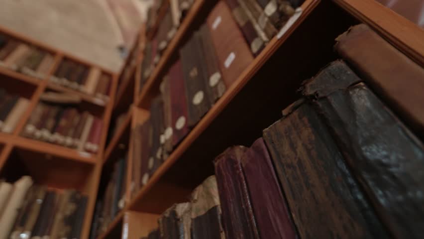 Old books on the shelf. AMASYA/TURKEY Royalty-Free Stock Footage #1021191604
