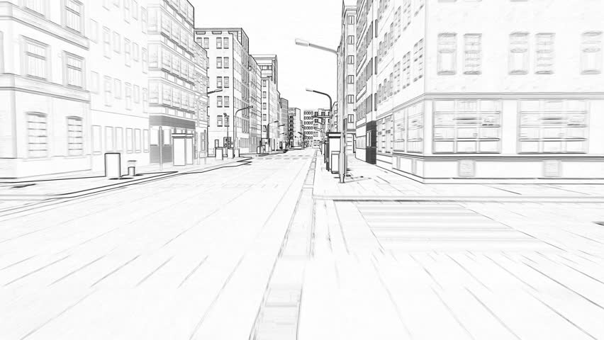 Drawing of a small town Concept of a building 4k Royalty-Free Stock Footage #1021216621